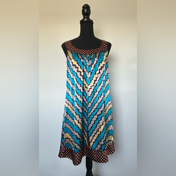 VERTIGO PARIS SLEEVELESS SLIPP ON SILKY 
SHORT DRESS Multicolor Size S - Picture 2 of 12